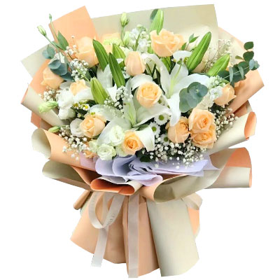 安顺19朵香槟玫瑰百合，你是我的真爱
