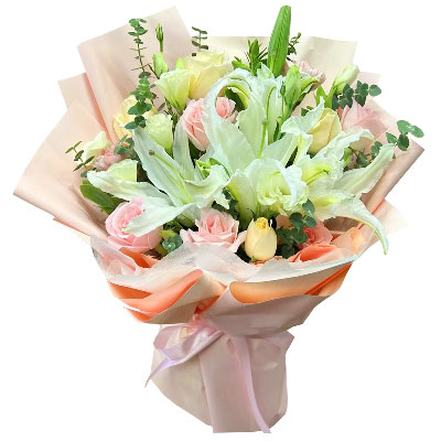 安顺10朵玫瑰百合混搭，爱是难忘时刻